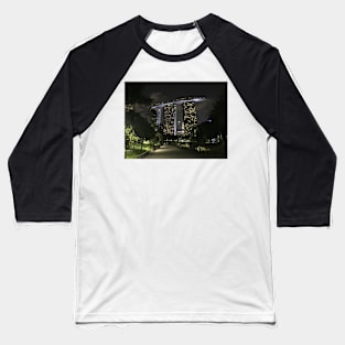 Marina Sands hotel in Singapore at night Baseball T-Shirt